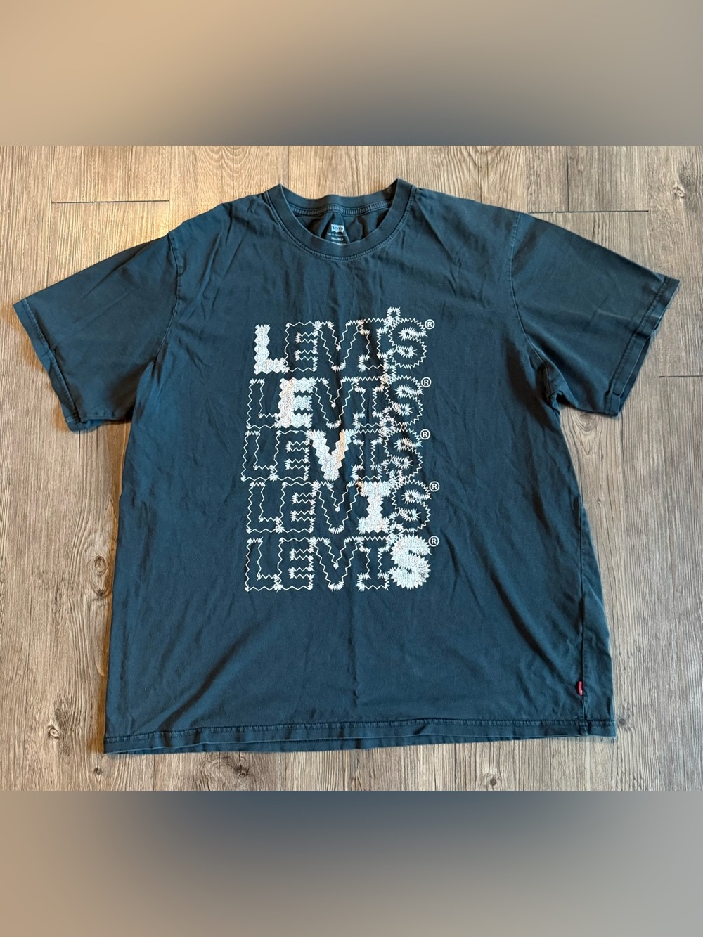 Men’s Large Levi's Black Short Sleeve Tee with Stacked White Logo
